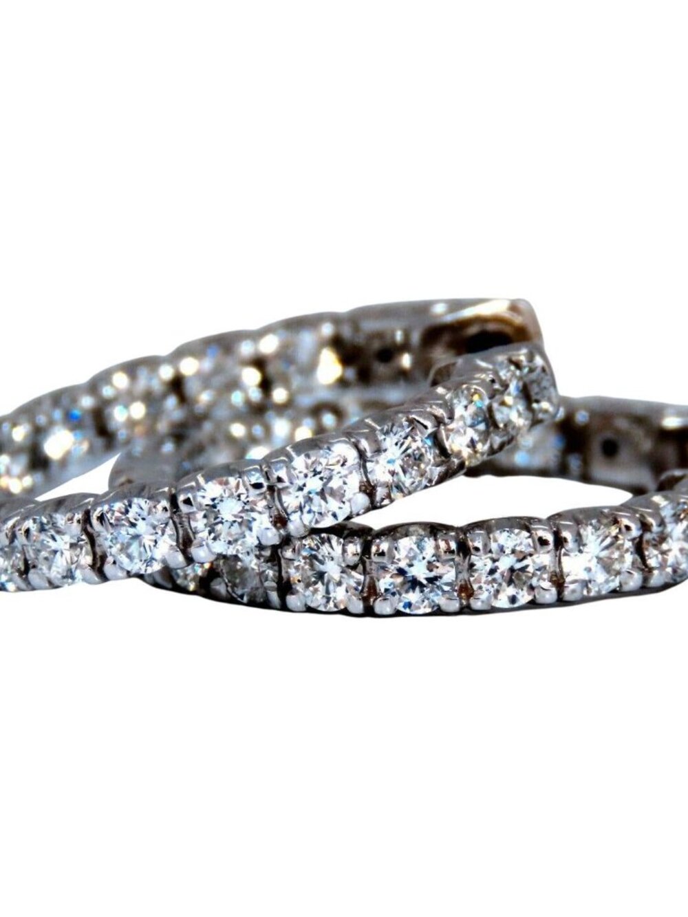 2.60ct Natural Round Diamond Hoop Earrings 14kt gold 40147*
